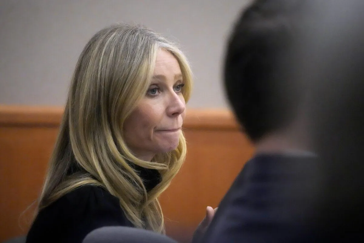 Gwyneth Paltrow sits in court during an objection by her attorney during her trial in Park City, Utah, on March 29, 2023. (Rick Bowmer/AP Photo)
