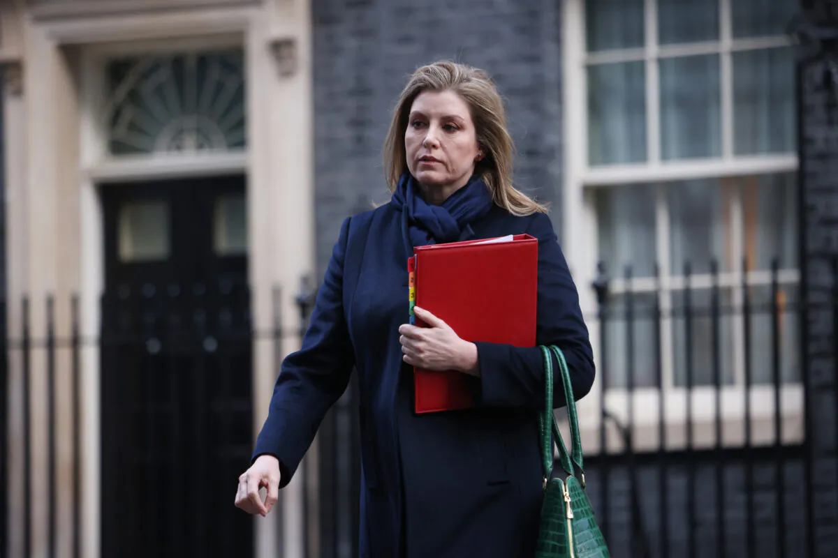 Leader of the House of Commons Penny Mordaunt leaves following the weekly Cabinet meeting at 10 Downing Street in London on Jan. 17, 2023. (Dan Kitwood/Getty Images)