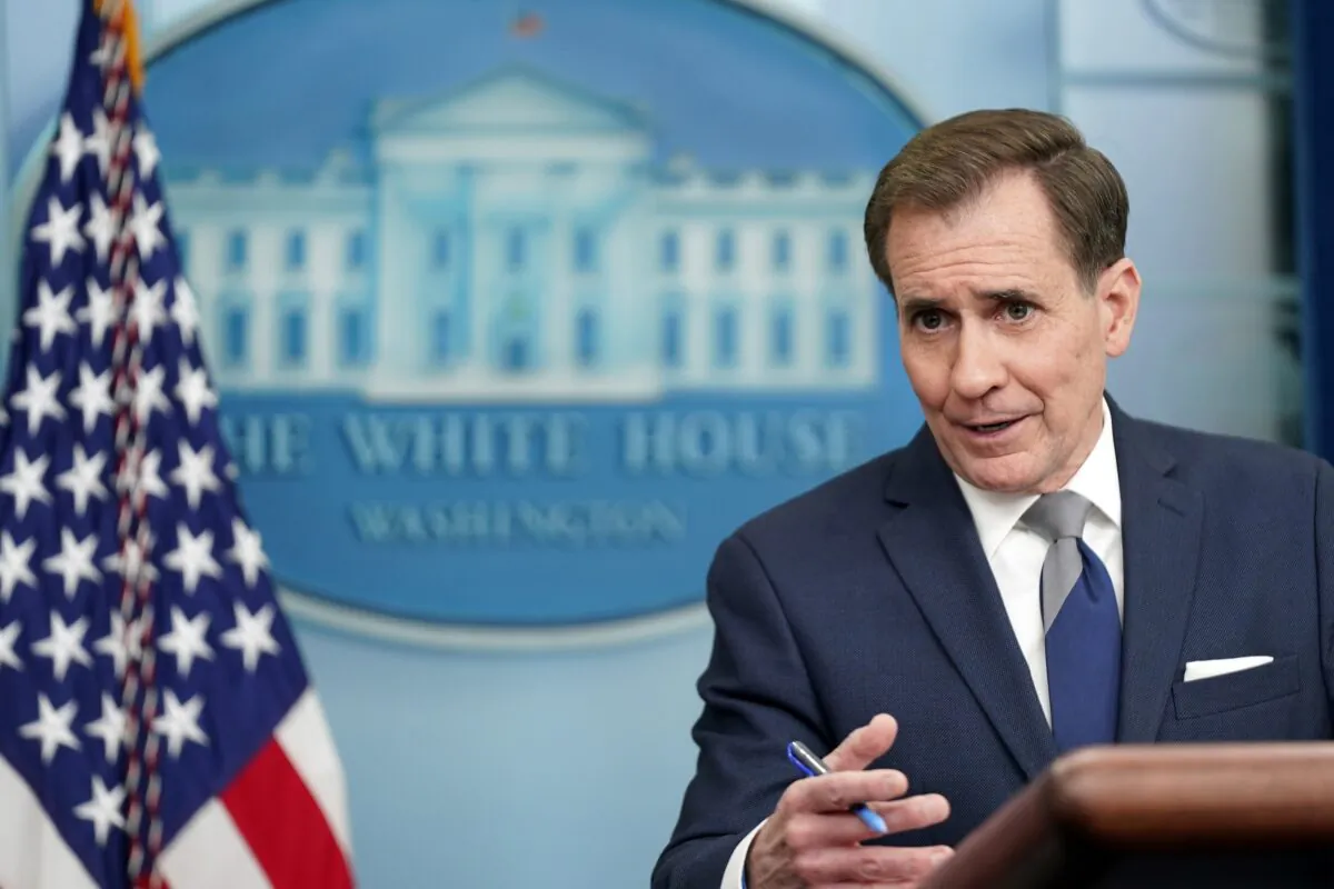 National Security Council spokesman John Kirby speaks during a press briefing at the White House on March 29, 2023, in Washington. (Patrick Semansky/AP Photo)