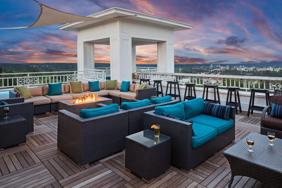 For seafood and cocktails with a view, Six South Rooftop Bar, atop the historic, iconic Partridge Inn, is one of Augusta's newest restaurants. Although the inn first opened in 1910, Six South opened only in the fall of 2022 and has been dazzling guests with its views since then. (Brian Robbins/TNS)