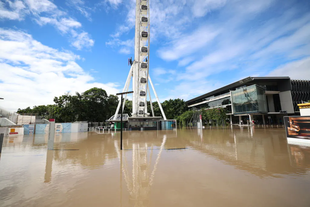 Flooding at Southbank in Brisbane, Australia on Feb. 28, 2022. (Peter Wallis/Getty Images)