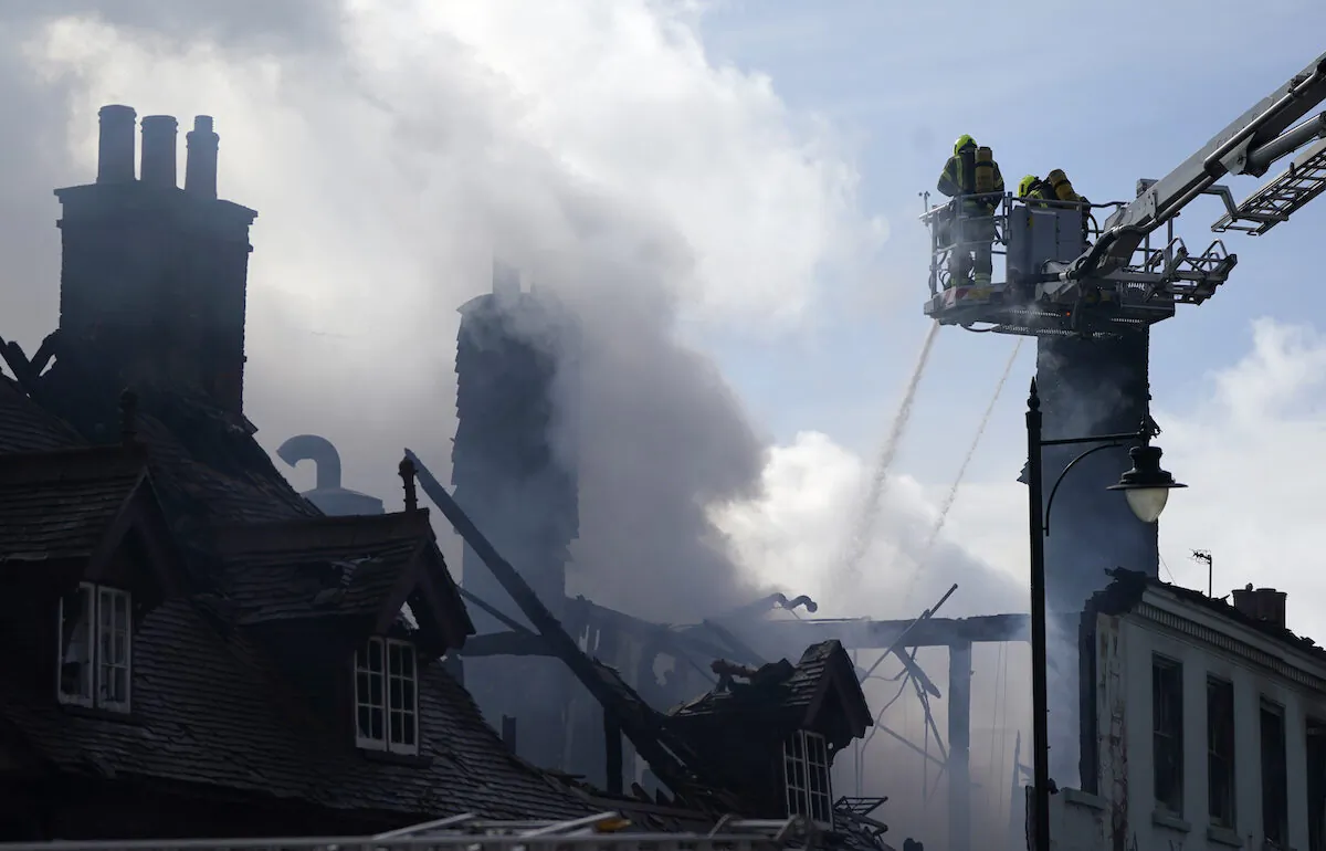 Firefighters dealing with a fire on Mar. 16, 2023. (PA Media)
