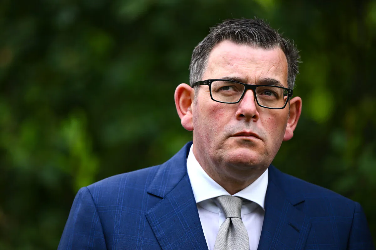 Victorian Premier Daniel Andrews speaks to media during a press conference in Melbourne, Australia, on March 7, 2023. (AAP Image/Joel Carrett)