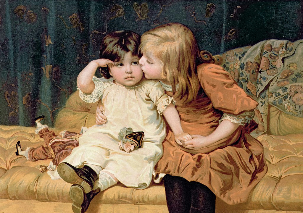 One’s soul is seen through tenderness. 
“Never Mind,” 1884, by Frederick Morgan. (Public Domain)