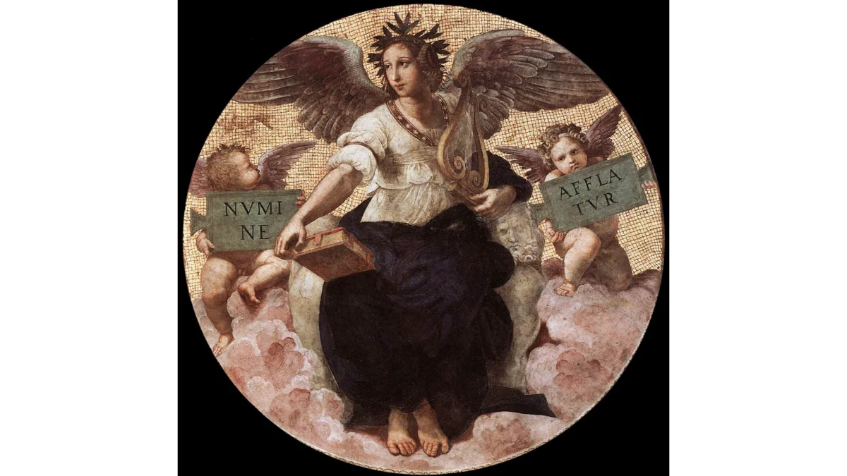 “Poetry, from the Stanza della Segnatura,” 1509–1511, by Raphael. (Public Domain)
