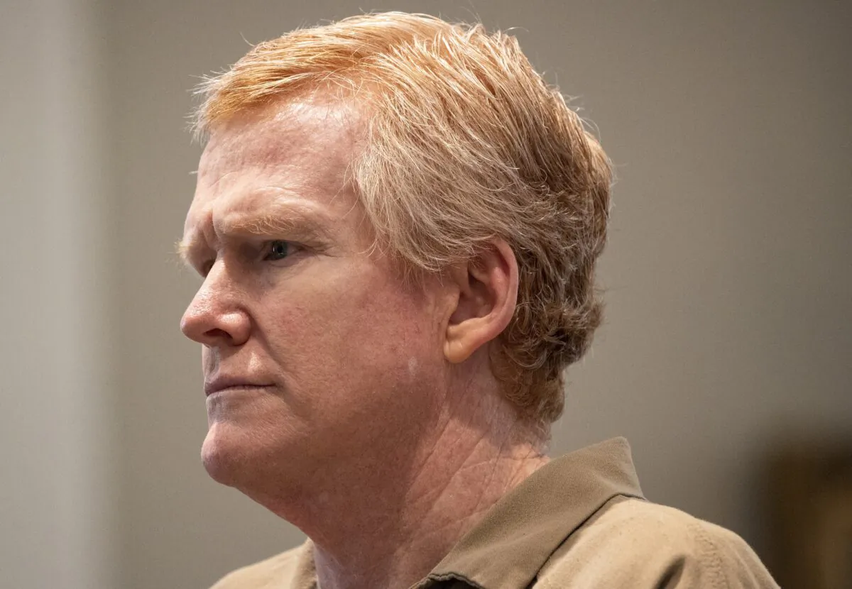 Alex Murdaugh sentenced to life in prison after conviction in double murder trial during his sentencing at the Colleton County Courthouse in Walterboro, S.C., on March 3, 2023, after he was found guilty on all four counts. (Andrew J. Whitaker/The Post And Courier via AP, Pool)