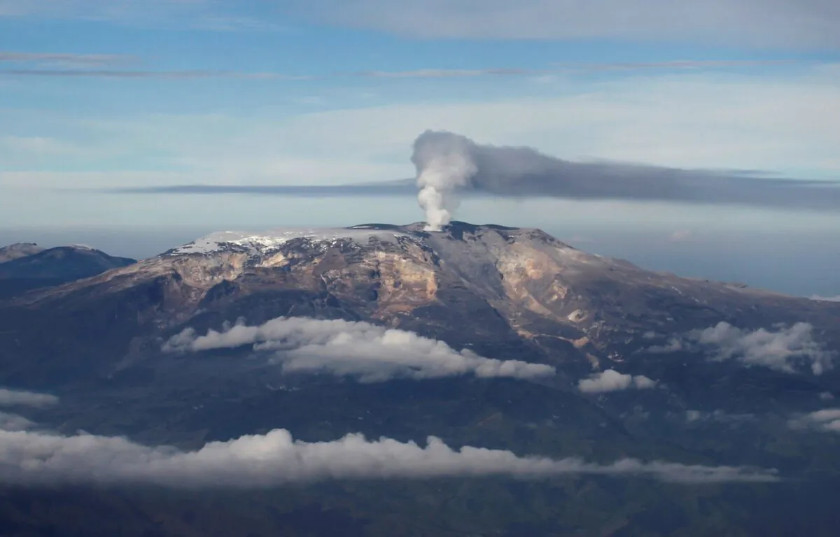 An aerial view of Nevado Del Ruiz volcano located on the border of Caldas and Tolima on April 10, 2013. (John Vizcaino/Reuters)