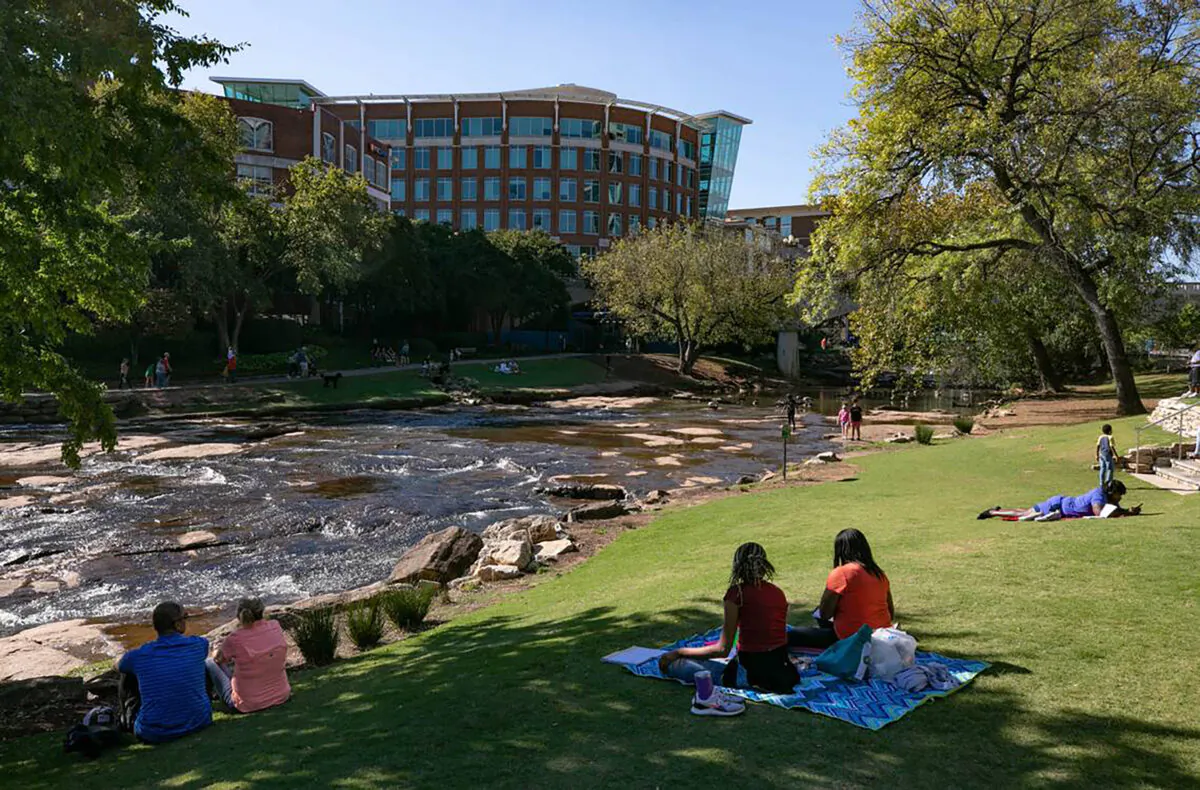 The Reedy River runs through Greenville in South Carolina’s foothills. (Tracy Glantz/The Island Packet/TNS)