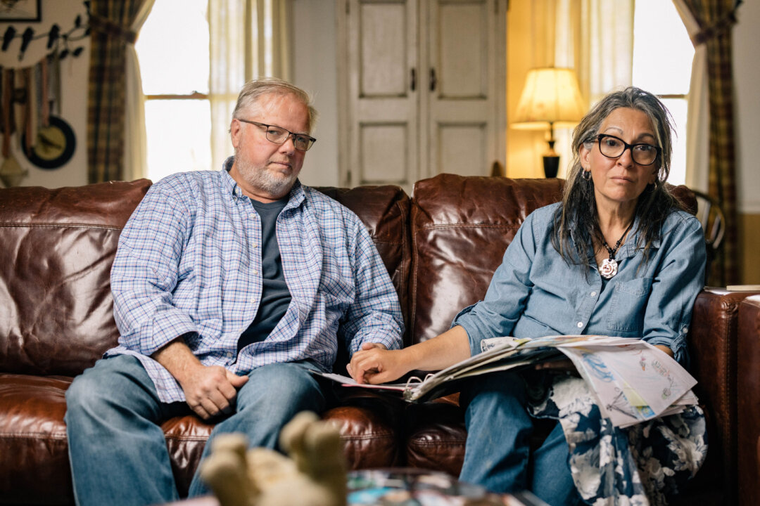 Gil and Gabriella Reid at their home in Belton, S.C., on March 25, 2023. (Jack Robert for The Epoch Times)