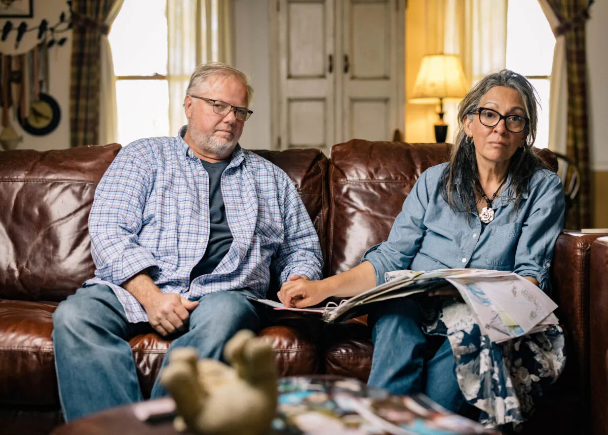 Gil and Gabriella Reid at their home in Belton, S.C., on March 25, 2023. (Jack Robert for The Epoch Times)