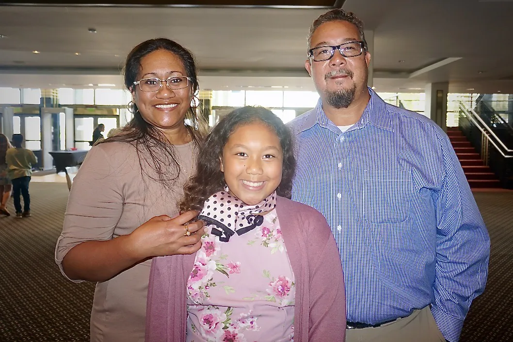 Adam Arase and his wife and daughter attended Shen Yun Performing Arts at the Duke Energy Center for the Arts–Mahaffey Theater, on April 1, 2023. (Yawen Hung/The Epoch Times)