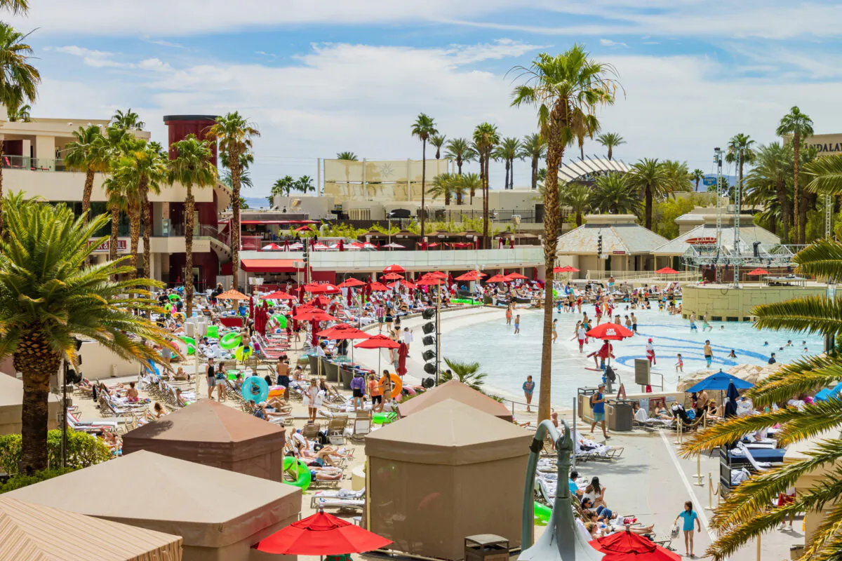 The swimming pool a Mandalay Bay, June 9, 2021, in Las Vegas. (Chon Kit Leong/Dreamstime/TNS)