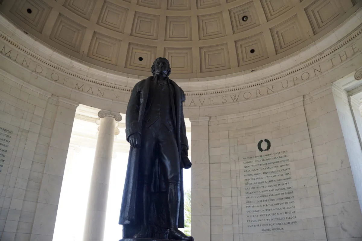Thomas Jefferson Memorial in Washington on Apr. 2, 2023. (Terri Wu/The Epoch Times)