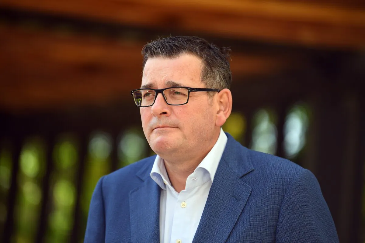 Victorian Premier Daniel Andrews speaks to media during a press conference at Monash University Clayton campus in Melbourne, Australia, on April 2, 2023. (AAP Image/Julian Smith)