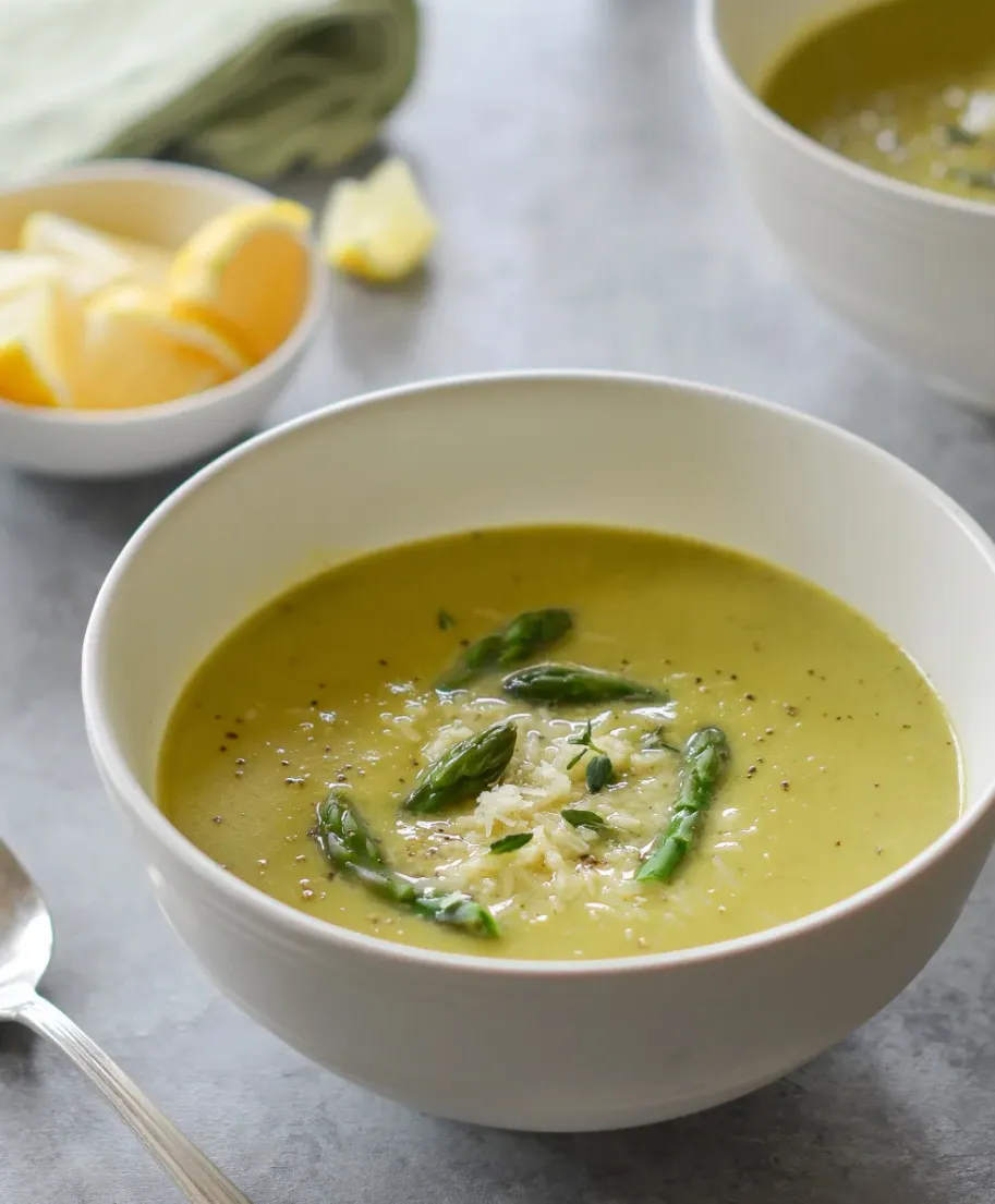 NextImg:Asparagus Soup with Lemon and Parmesan