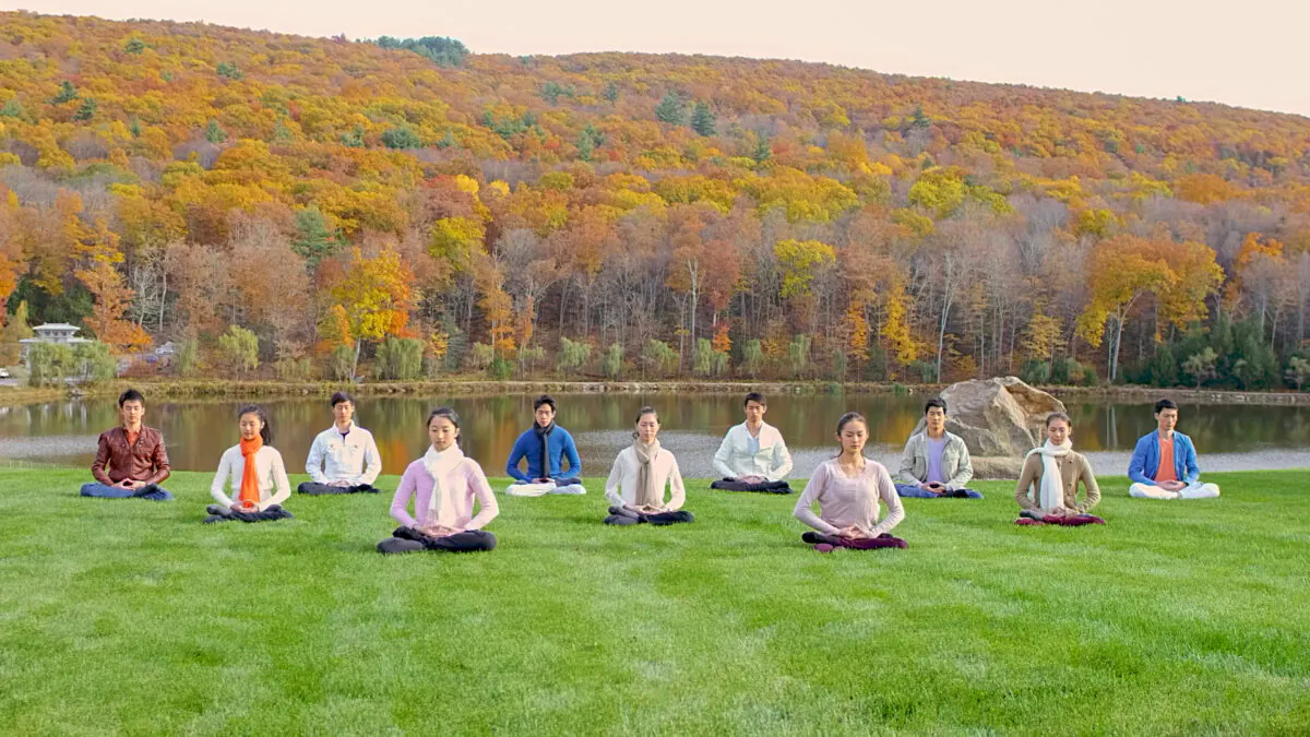 Students practice meditation on the campus of Fei Tian college in Deerpark, New York. (Courtesy of Shen Yun Performing Arts)