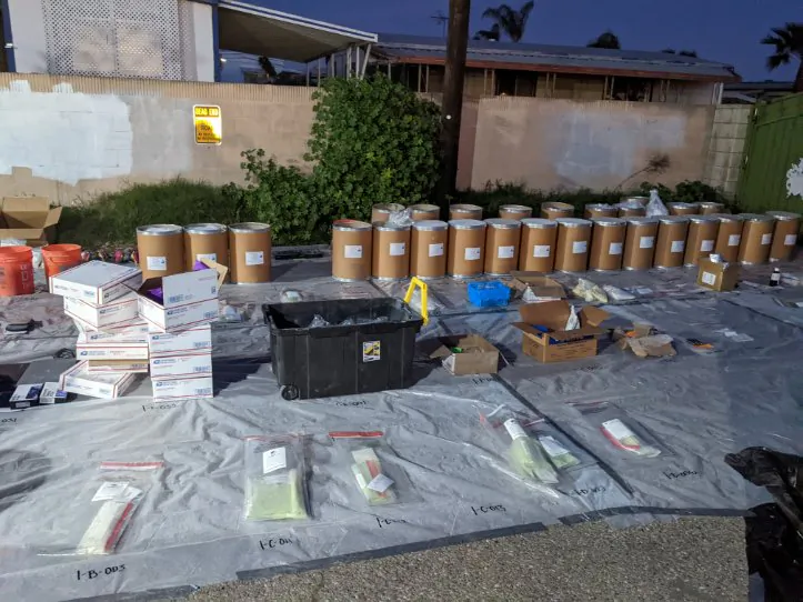 Drug seized by authorities from an illegal drug lab in Garden Grove, Calif., on March 28, 2023. (Courtesy of FBI Los Angeles)