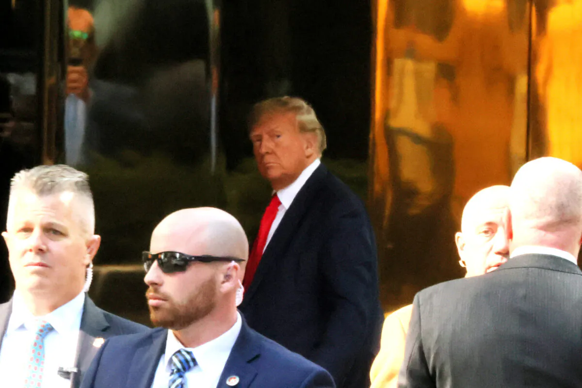 Former President Donald Trump arrives at Trump Tower in New York on April 3, 2023. (Michael M. Santiago/Getty Images)