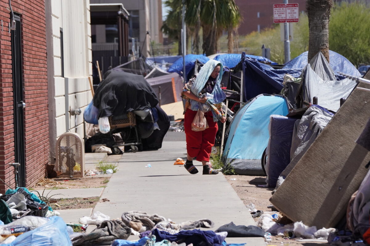 NextImg:Homeless Phoenix Residents Await City's Action Displacing Them From 'The Zone'