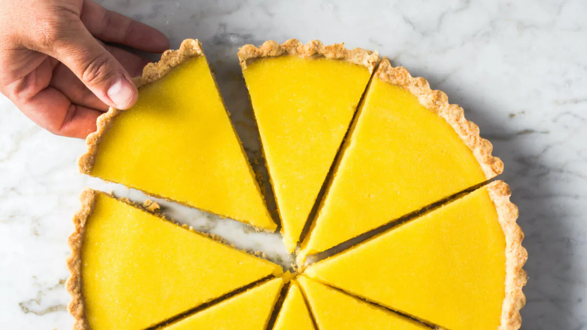 This lemon olive oil tart is basically sunshine on a plate. (Carl Tremblay/TNS)