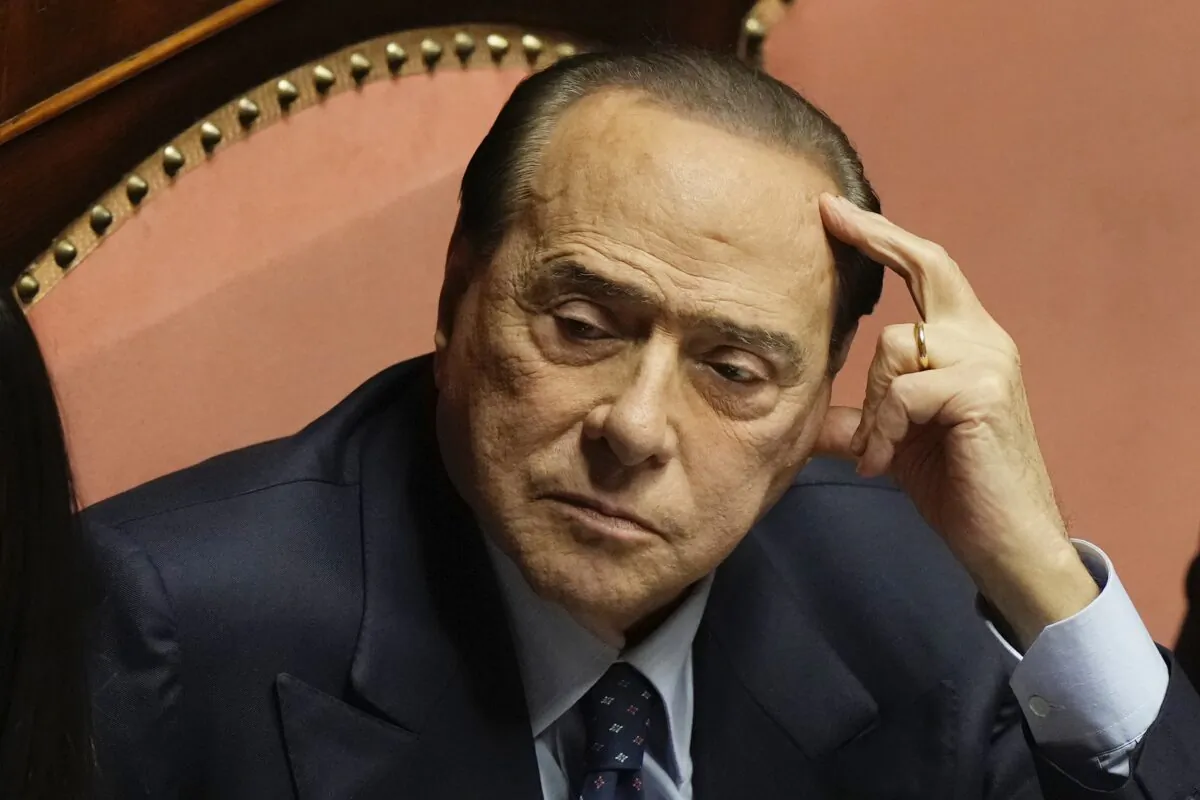 Forza Italia party leader Silvio Berlusconi at he Senate in Rome on Oct. 26, 2022. (Andrew Medichini/AP Photo)