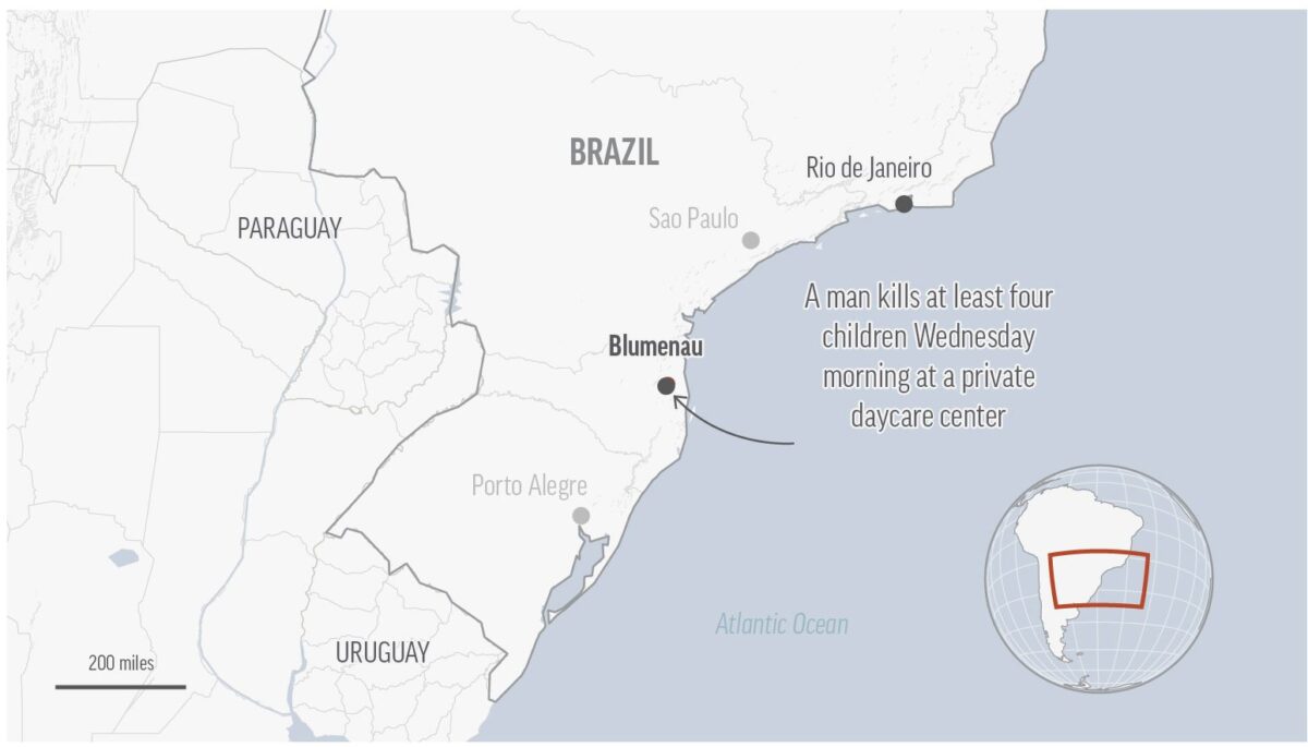 NextImg:Brazil Man Kills 4 Children With Hatchet at Daycare Center