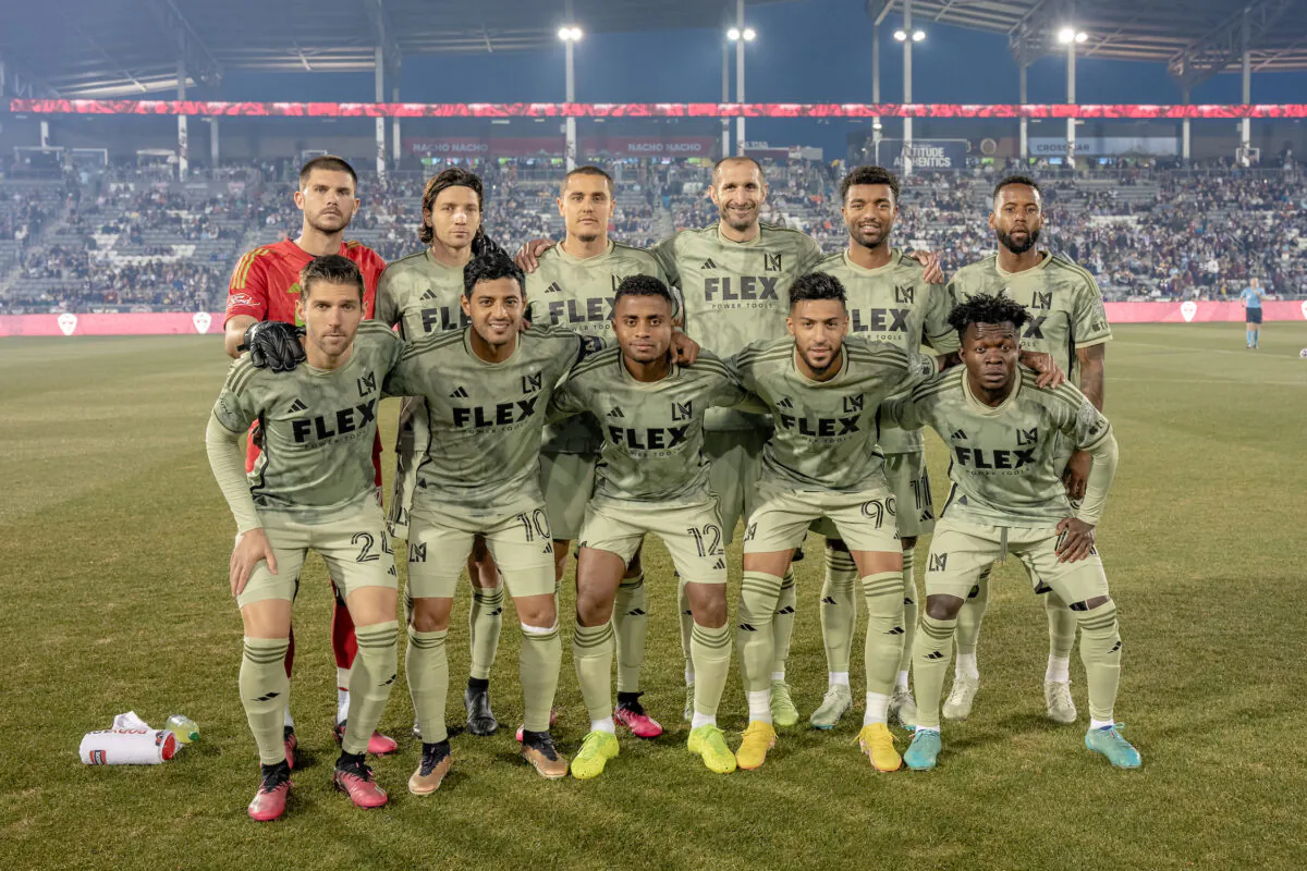 LAFC team photo before their match versus the  Colorado Rapids 
at Commerce City, Colo., on April 1, 2023. (John Harrison/NLL via LAFC)