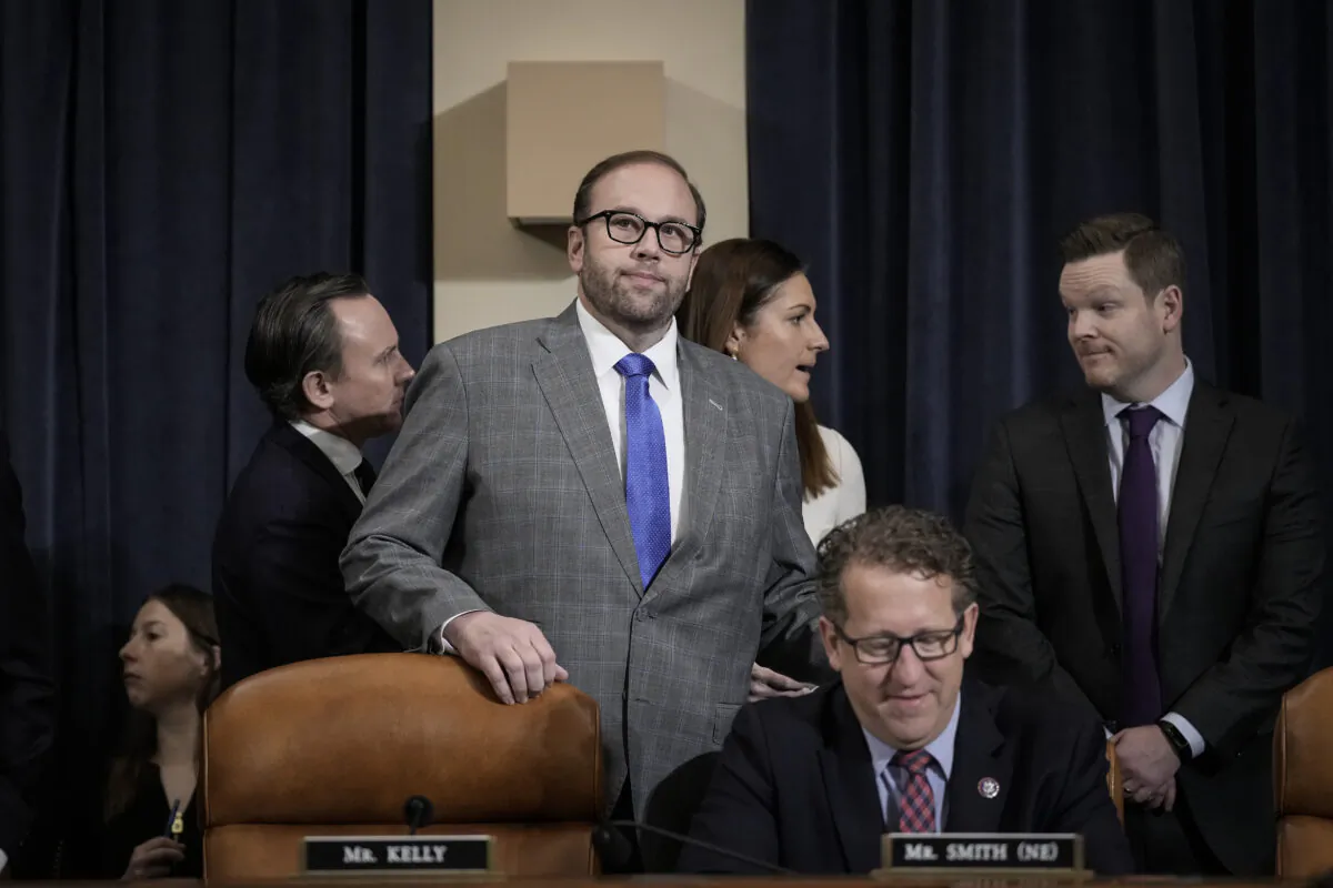 Committee chairman Rep. Jason Smith (R-Mo.) arrives for a House Ways and Means Committee hearing on Capitol Hill in Washington on March 10, 2023. (Drew Angerer/Getty Images)