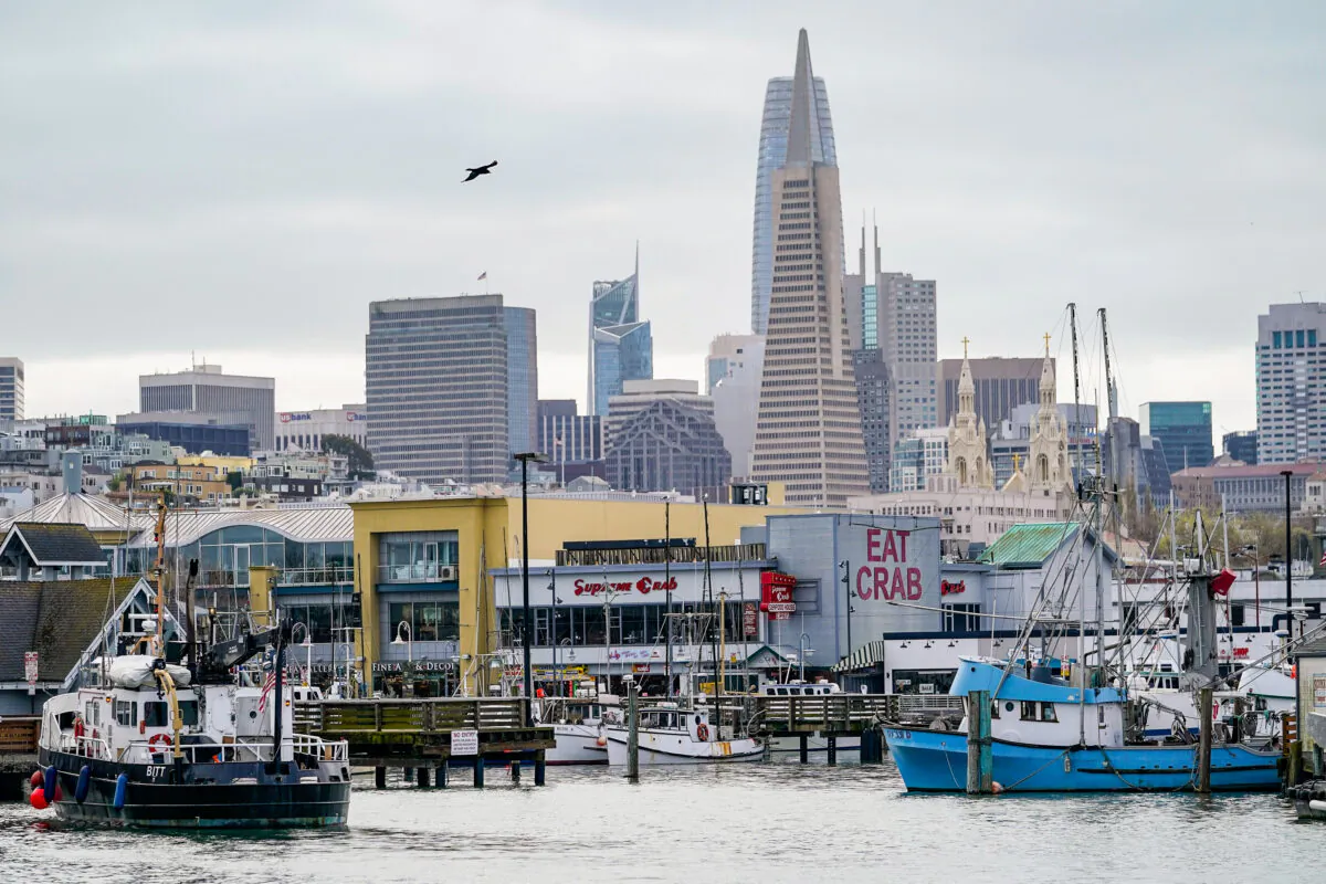 Fishing boats can be seen at Pier 45 in San Francisco on March 20, 2023. (Godofredo A. Vásquez/AP Photo)