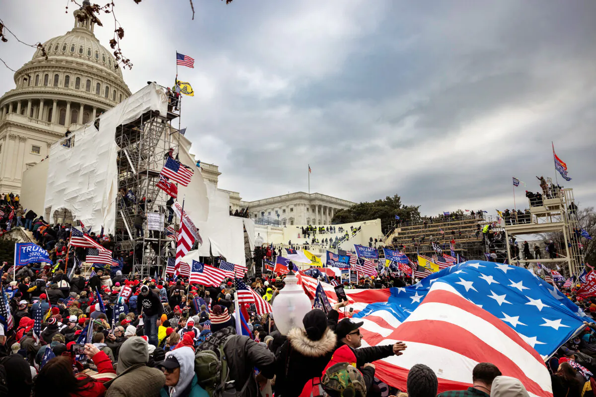 Protesters gather on the west front of the U.S. Capitol on Jan. 6, 2021.  (Brent Stirton/Getty Images)