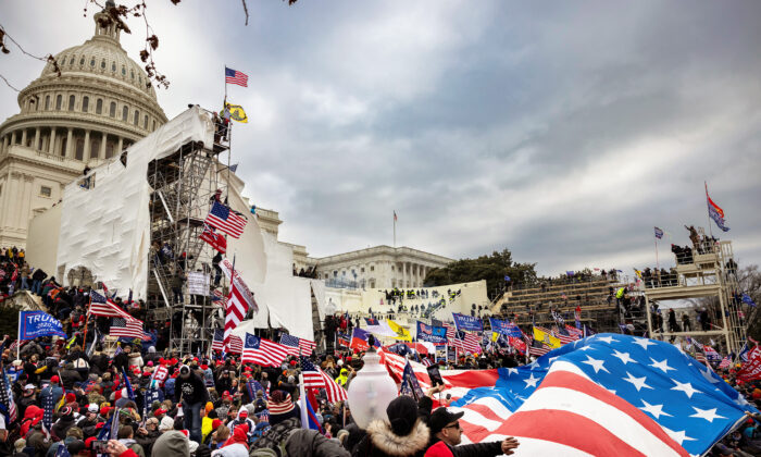 Protesters gather on the west front of the U.S. Capitol on Jan. 6, 2021.  (Brent Stirton/Getty Images)