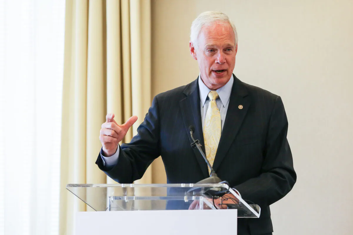 Sen. Ron Johnson (R-Wis.), speaks at the event "China Threat  Briefing: Unrestricted Warfare: The Chinese Communist Party's War against America and the Free World" organized by the Committee on the President Danger in Washington on May 2, 2019 (Jennifer Zeng/The Epoch Times)
