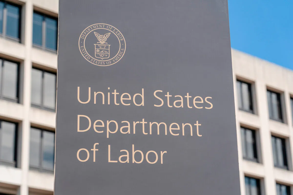 The U.S. Department of Labor in Washington on March 26, 2020. (Alex Edelman/AFP via Getty Images)