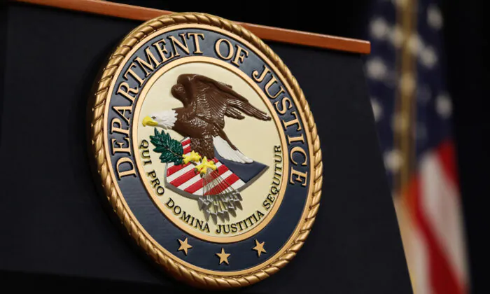 The Department of Justice in Washington on Jan. 14, 2020. (Samira Bouaou/The Epoch Times)