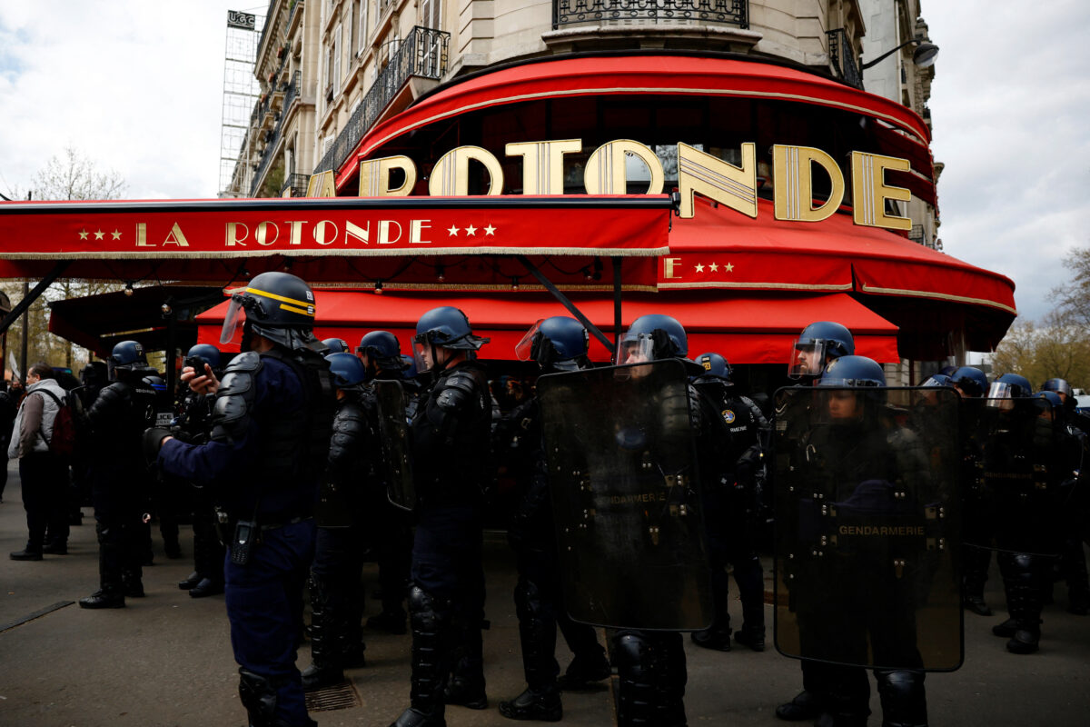 NextImg:Pension Protesters Target Paris Bistro Favored by Macron