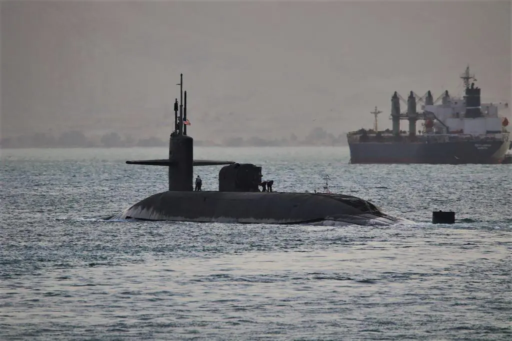 The Navy said nuclear-powered submarine, based out of Kings Bay, Georgia, passed through the Suez Canal, on April 7, 2023. (US Navy via AP)