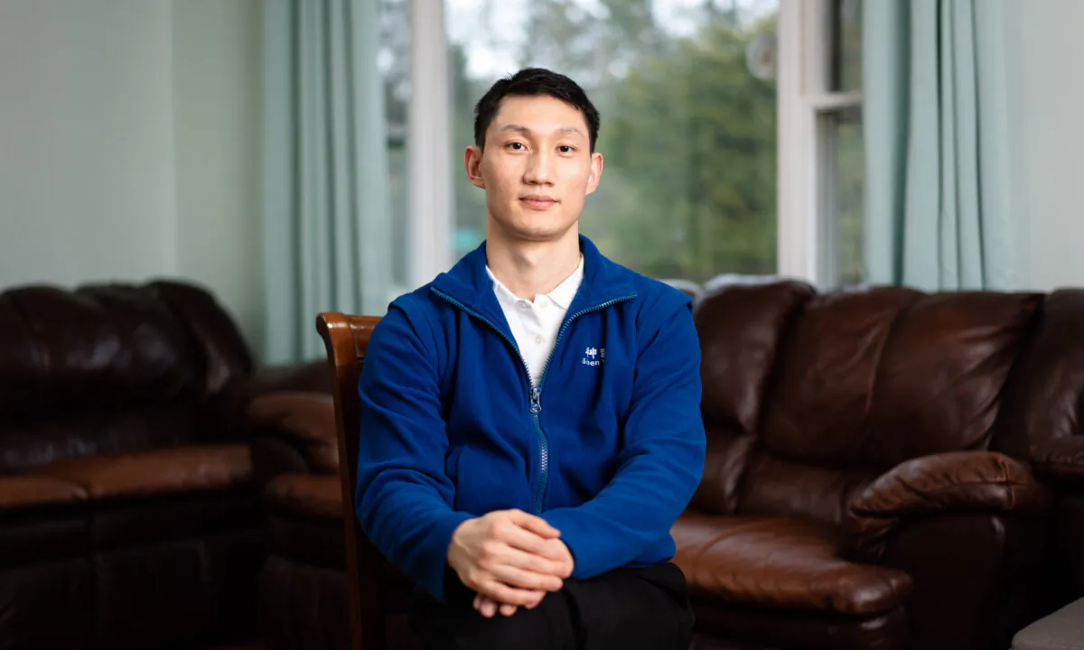 Steven Wang, Shen Yun principal dancer, at his home in New York state on March 31, 2023. (Samira Bouaou/The Epoch Times)