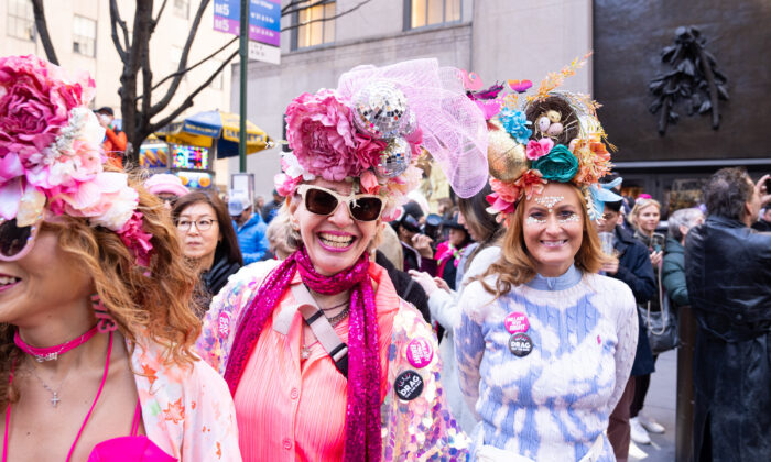 The Easter Parade and Bonnet Festival in New York City on April 9, 2023. (Larry Dye/The Epoch Times)