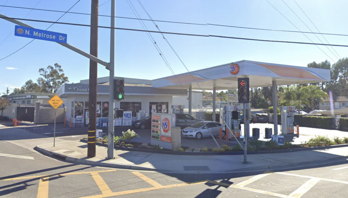 The Union 76 station near the intersection of Olive Avenue and North Melrose Drive in Vista, Calif. (Screenshot via Google Street View)