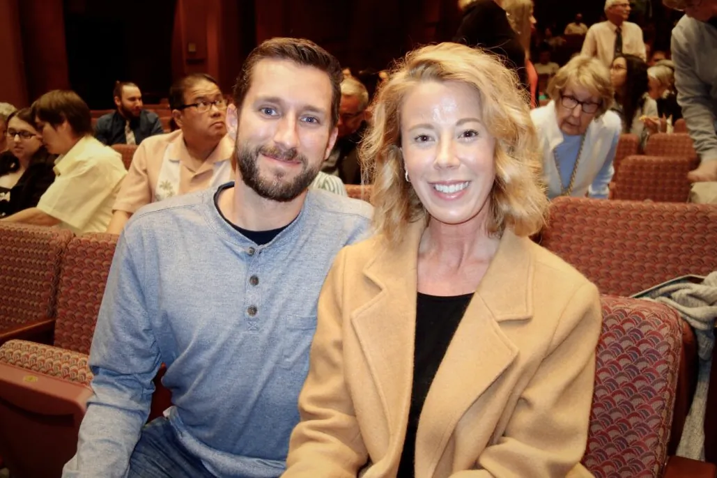 Rebecca Day (R) and Joshua Knight enjoyed Shen Yun's matinee at Thrasher-Horne Center on April 9, 2023. (Lily Yu/The Epoch Times)
