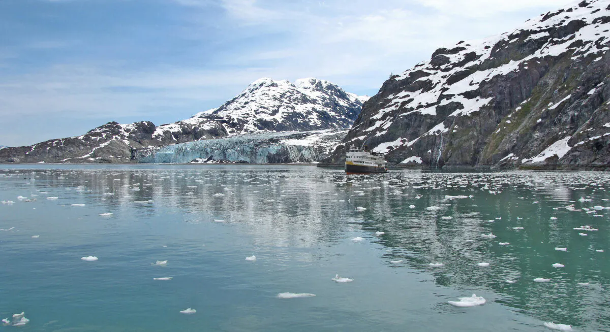 The Glacier Bay National Park tour boat reaches the north end of the Glacier Bay channel, the Pacific Glaciers at the Canadian border, then heads back to the south side, approaching the largest glaciers in the area, Margerie Glaciers. (Lewis Leung/Minneapolis Star Tribune/TNS)