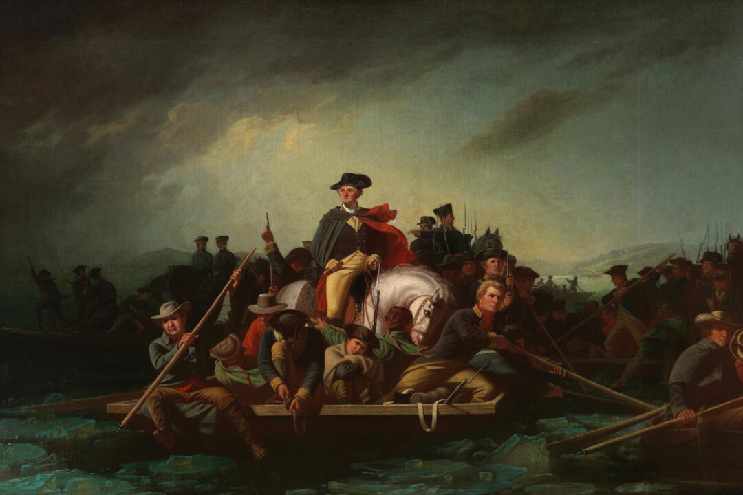 Through the actions of a Caesar and the intentions of a Cato, Washington maneuvered America closer to victory and independence. "Washington Crossing the Delaware," 1856–71, by George Caleb Bingham. Chrysler Museum of Art, Virginia. (Public Domain)