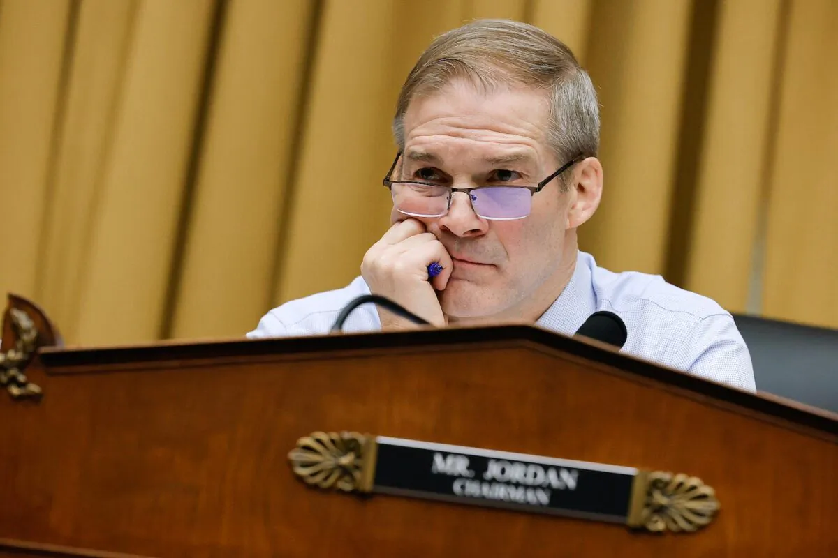 House Judiciary Committee Chairman Jim Jordan (R-Ohio) presides over a hearing of the Weaponization of the Federal Government Subcommittee in the Rayburn House Office Building on Capitol Hill in Washington on Feb. 09, 2023. (Photo by Chip Somodevilla/Getty Images)