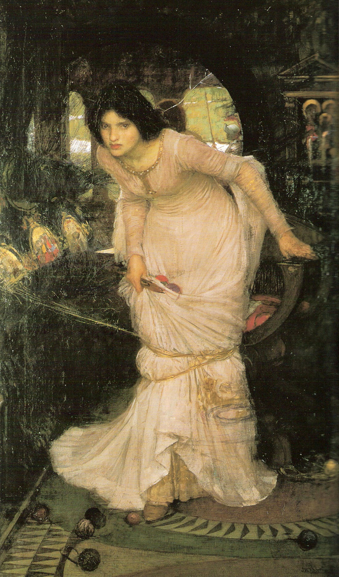The Lady Of Shallot Looking At Lancelot By Waterhouse