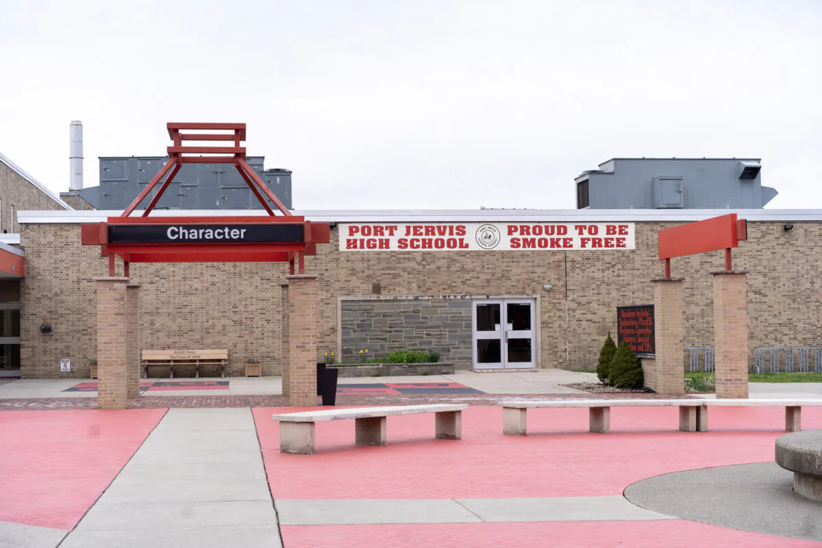 Port Jervis High School in the Town of Deerpark, N.Y., on April 7, 2023. (Cara Ding/The Epoch Times)