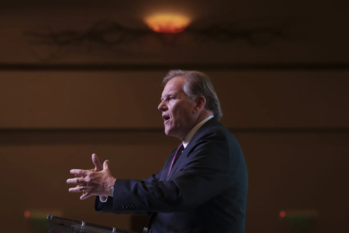 Former Rep. Mike Rogers (R-Mich.) speaks at the Vision ’24 National Conservative Forum in Charleston, S.C., on March 18, 2023. (Win McNamee/Getty Images)
