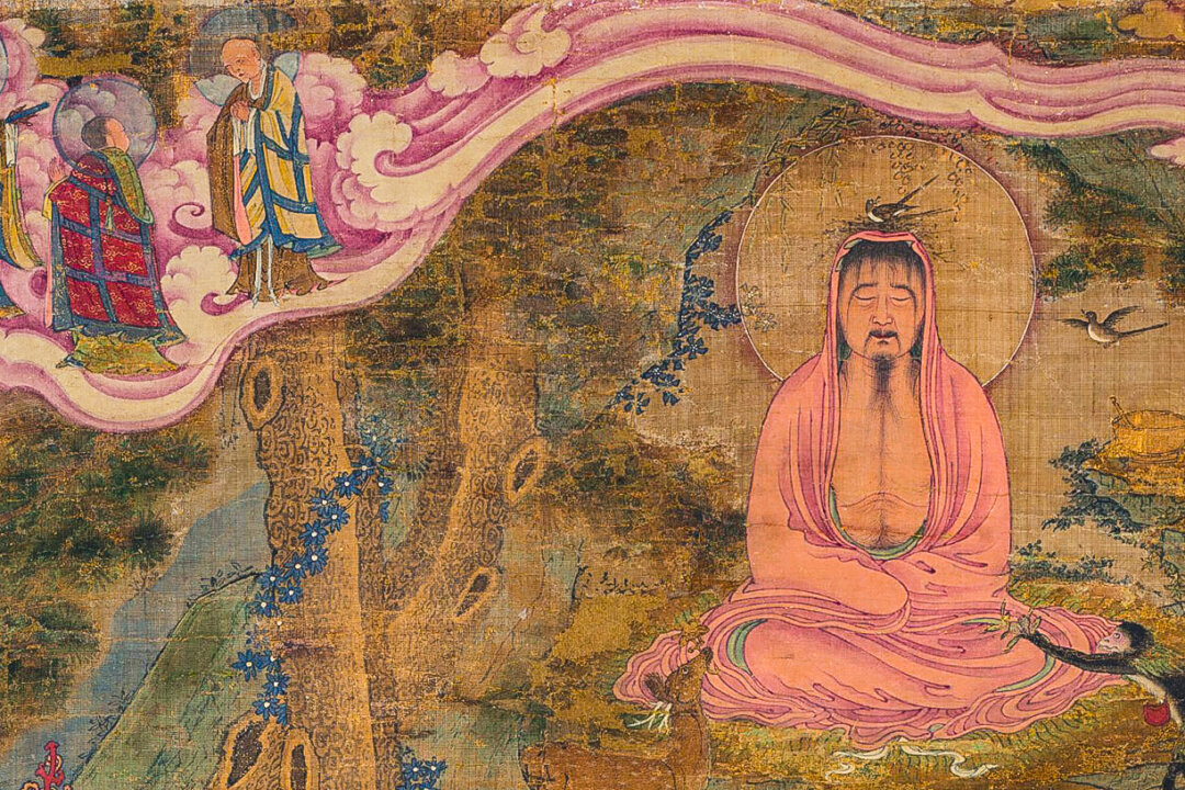 Letting go of the ego and any limiting beliefs opens us up to self-transformation. Detail of "Miracle of the Dragon," 1600s, with Buddha Shakyamuni depicted in seated meditation with birds nesting atop his head. (Public Domain)