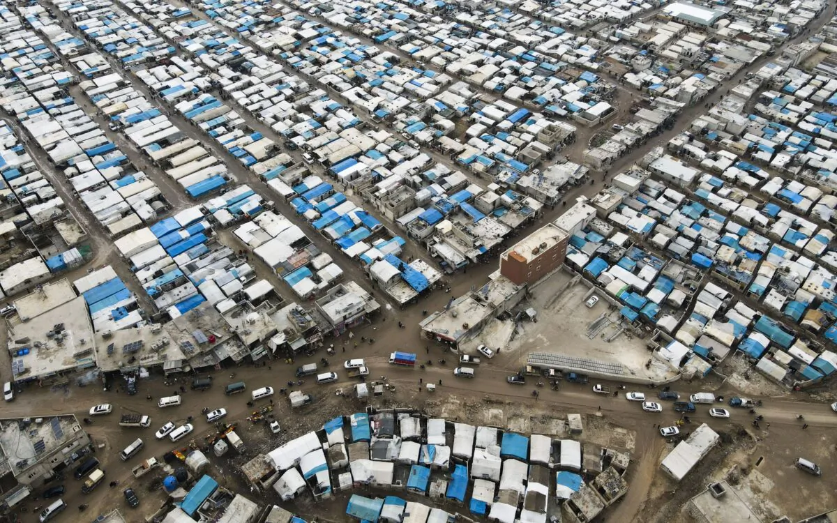 A general view of the Karama camp for internally displaced Syrians in Idlib province, Syria, on Feb. 14, 2022. (The Canadian Press/AP/Omar Albam)
