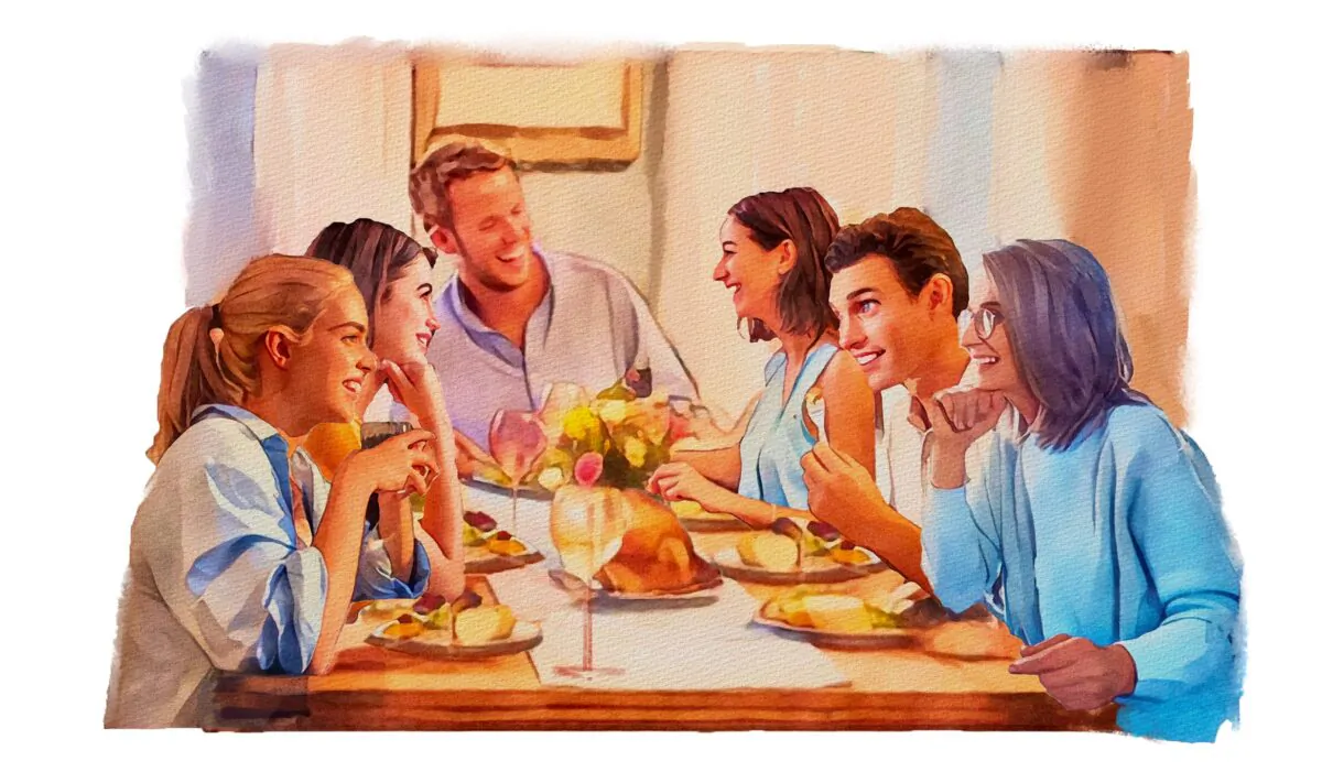 Hosts and guests alike contribute to an ideal dinner party atmosphere in which friends, both new and old, can mingle, eat great food, and enjoy each other’s company. (Fei Meng)