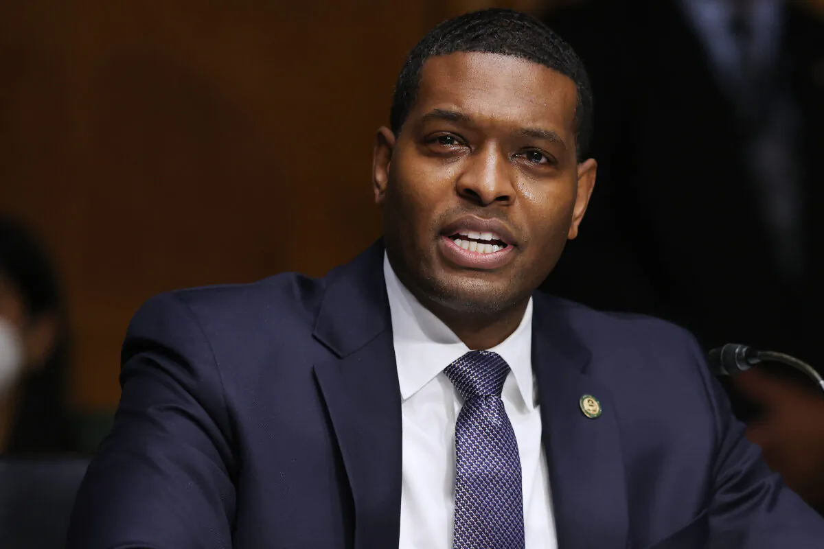 Environmental Protection Agency Administrator Michael Regan testifies before the Senate Appropriations Committee in the Dirksen Senate Office Building on Capitol Hill, in Washington, on April 20, 2021. (Chip Somodevilla/Getty Images)